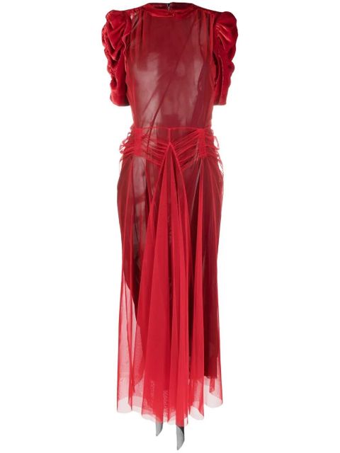 Maison Margiela Tango tulle overlay dress - Red