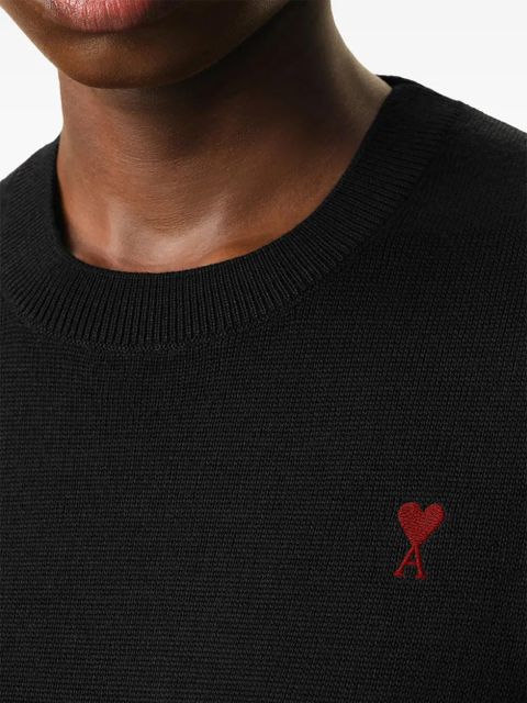 AMI Paris Ami De Coeur wool crew-neck sweater - Black