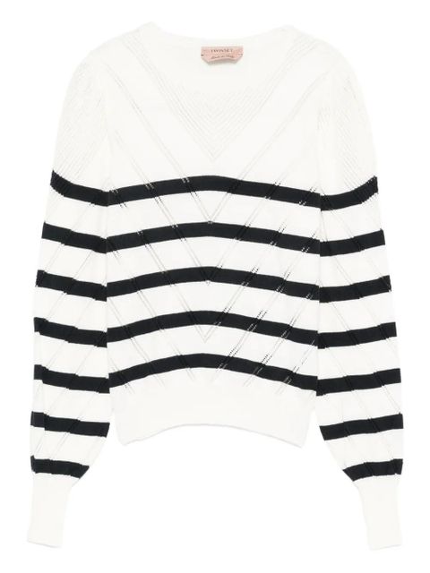 TWINSET striped sweater - White - zdjęcie produktu nr 1
