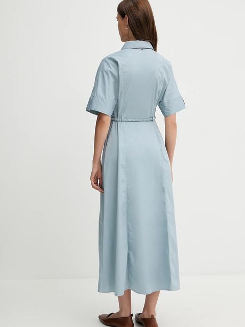 Pedro del Hierro sukienka kolor niebieski midi rozkloszowana 3819813