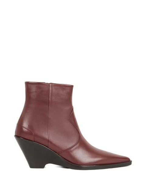 ETRO leather wedge ankle boots - Brown - zdjęcie produktu nr 1