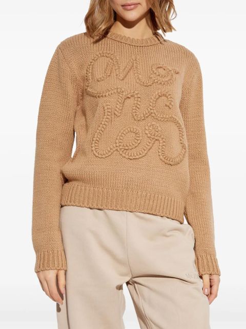 Moncler logo-embroidered cotton sweatshirt - Brown