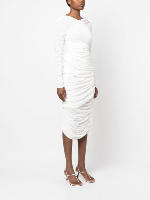 KHAITE The Arabella ruched midi dress - White