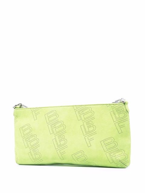 BY FAR Holly perforated-logo shoulder bag - Green