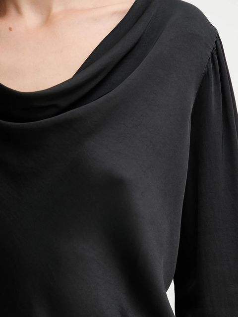 Fracomina bluzka damska kolor czarny gładka FS25WT1004W45101