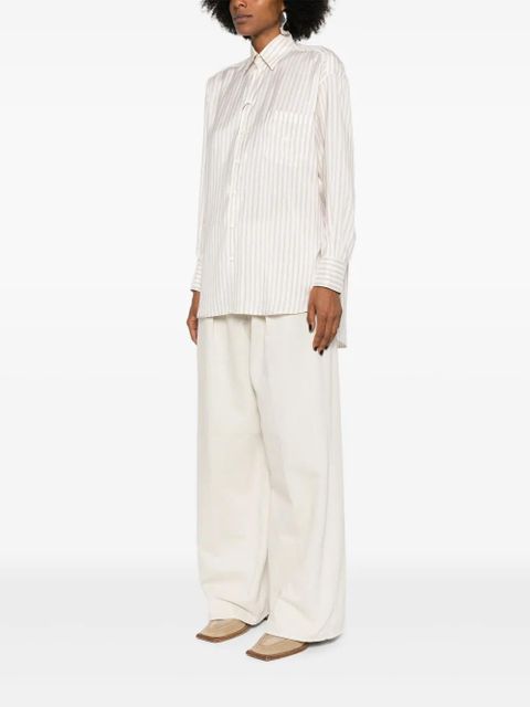 ETRO Pegaso-embroidered striped shirt - White - zdjęcie produktu nr 2
