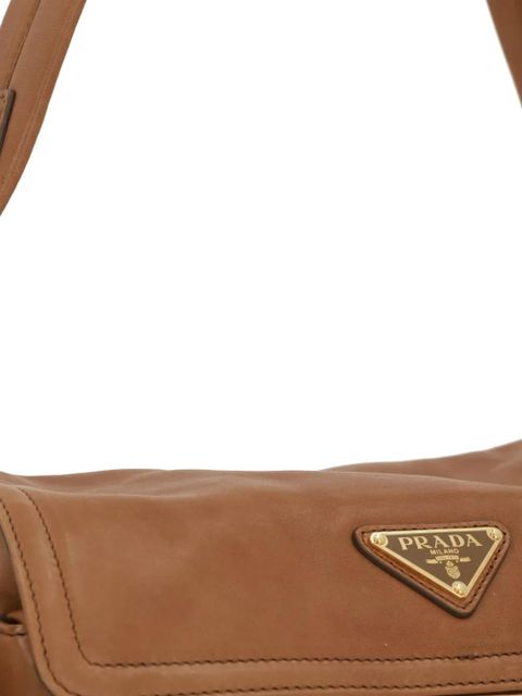 Prada medium Explore buckle leather shoulder bag - Brown