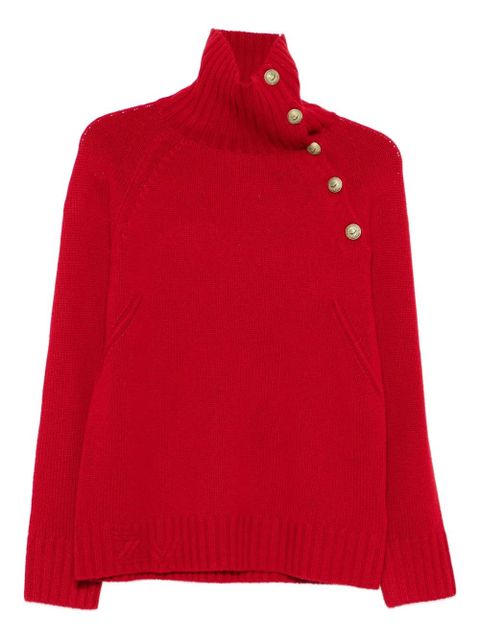 Zadig&Voltaire high-neck button-detail sweater - Red - zdjęcie produktu nr 1