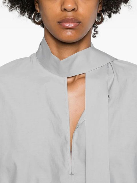 LEMAIRE Ascot puffed-sleeve V-neck top - Blue