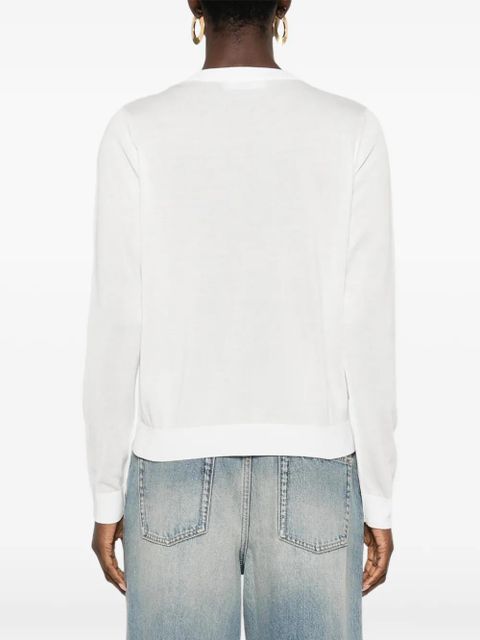 Versace Baroque-pattern lace cardigan - White