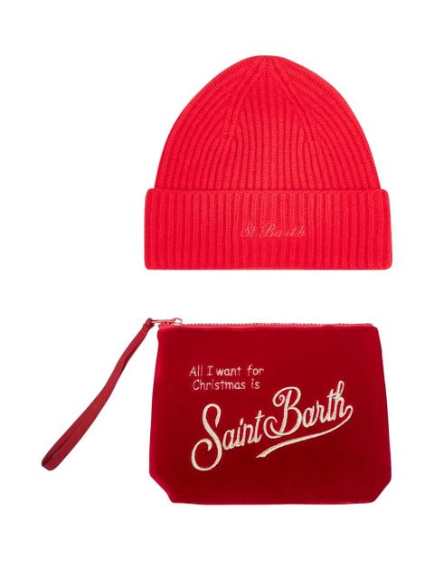 MC2 Saint Barth ribbed velvet beanie pouch (set of two) - Red - zdjęcie produktu nr 2