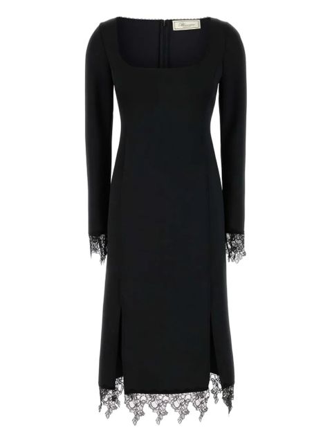 Blumarine lace-trimmed midi dress - N0990|Black - zdjęcie produktu nr 1