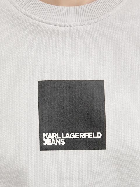 Karl Lagerfeld Jeans bluza bawełniana damska kolor szary z nadrukiem A1W20006
