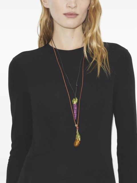 Tory Burch Curiosity Eggplant necklace - Brown