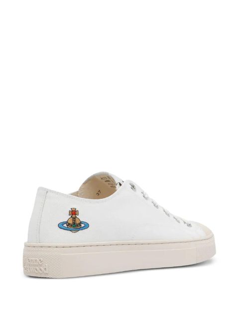 Vivienne Westwood Plimsoll Orb-embroidered sneakers - White