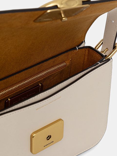 Coach torebka skórzana kolor beżowy CAM17