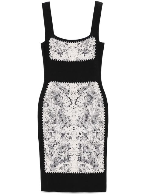 Alexander McQueen snake print knit dress - Black - zdjęcie produktu nr 1