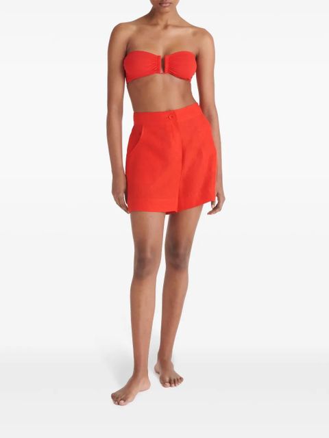 ERES Correct high-waisted linen shorts - Red - zdjęcie produktu nr 2