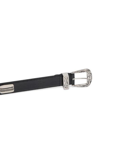 PINKO crocodile-effect leather belt - Black