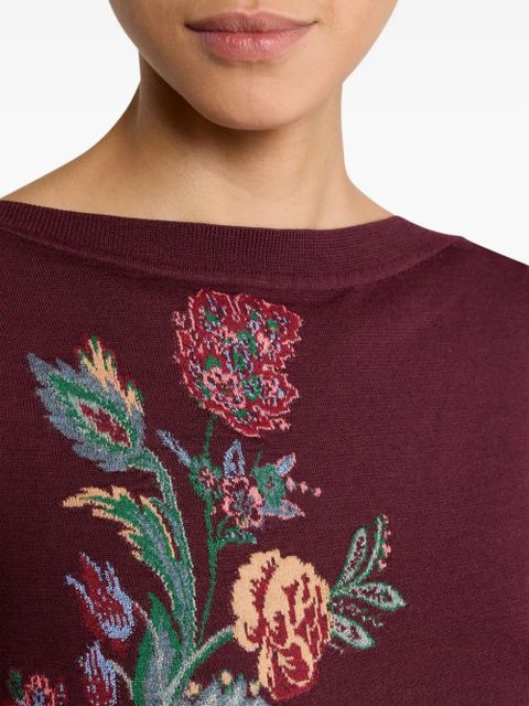ETRO jacquard floral-embroidered sweater