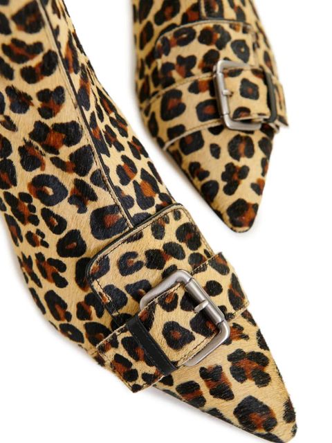 Essentiel Antwerp 45mm Ickle leopard-print buckle ankle boots - Brown