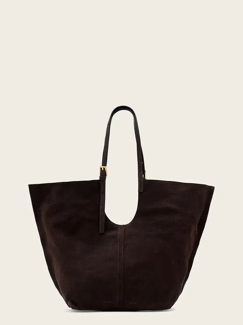 AllSaints torba zamszowa ARA kolor brązowy W338XC - zdjęcie produktu nr 1