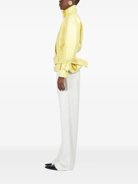 Rowen Rose faux-leather oversized bomber jacket - Yellow