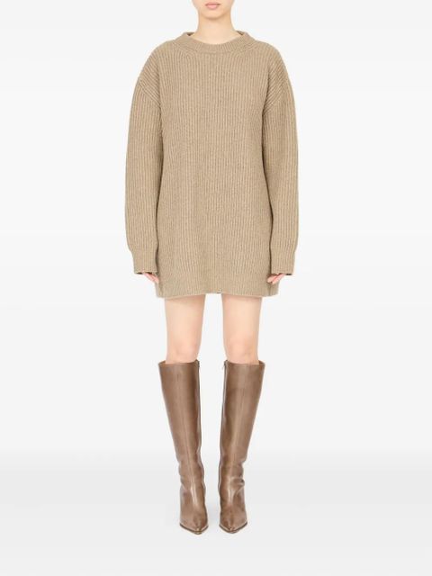 MM6 Maison Margiela ribbed crewneck mini dress - Neutrals - zdjęcie produktu nr 2