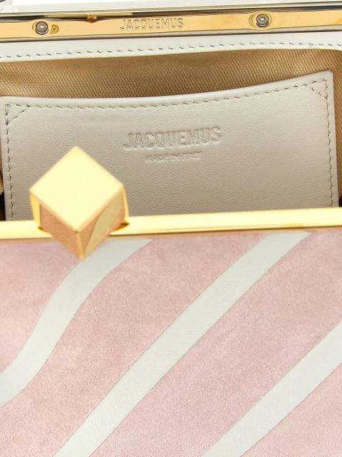 Jacquemus small The Berlingot striped clasp leather clutch bag - Pink