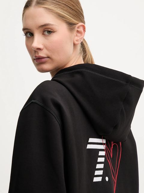 EA7 Emporio Armani bluza damska kolor czarny z kapturem z aplikacją AF12116.7X000250