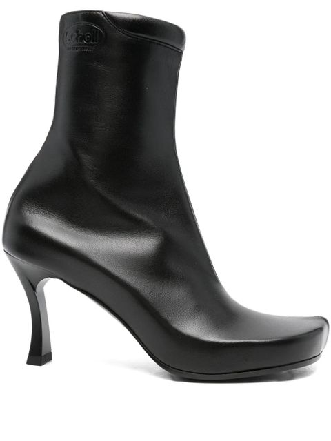 Balenciaga 75mm leather square-toe boots - Black - zdjęcie produktu nr 1