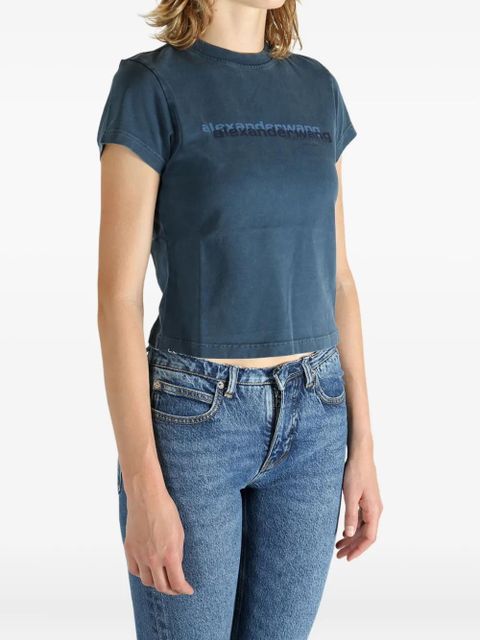 Alexander Wang logo-print short-sleeve T-shirt - Blue