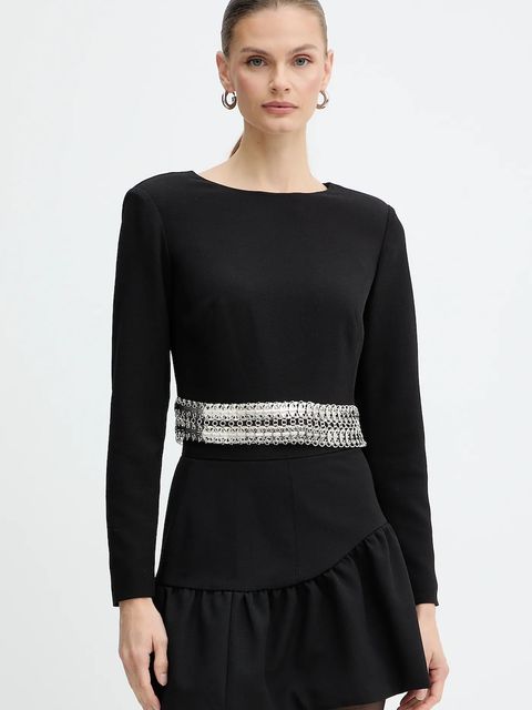 Pinko bluzka damska kolor czarny z aplikacją 105955 A2YH - zdjęcie produktu nr 1