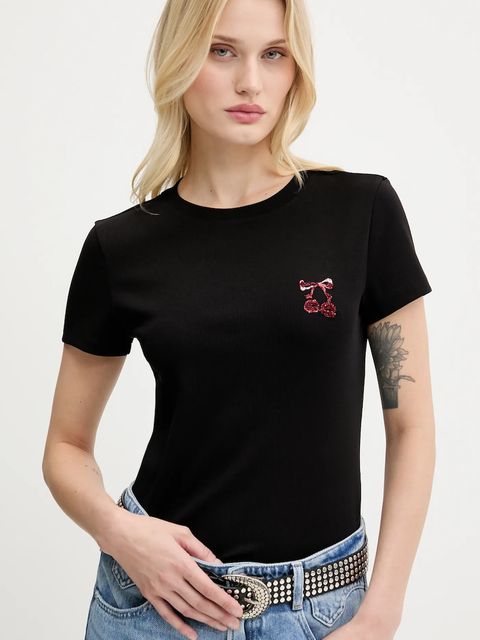 Miss Sixty t-shirt damski kolor czarny 6S2SJ19500