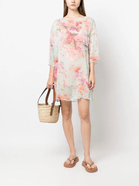 TWINSET floral-print belted dress - Green - zdjęcie produktu nr 2