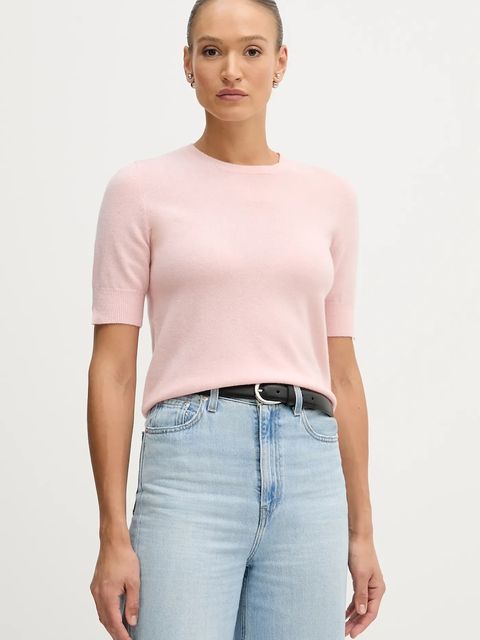 United Colors of Benetton sweter damski kolor różowy lekki 1002D10D2 - zdjęcie produktu nr 1