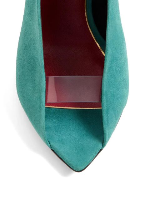 Valentino Garavani open-Toe révélé suede pumps 105mm - Blue