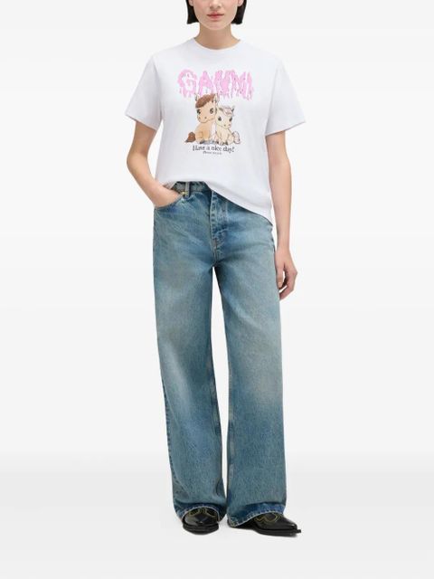 GANNI graphic T-shirt - White - zdjęcie produktu nr 2