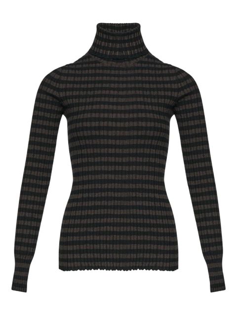 MM6 Maison Margiela ribbed knit turtleneck T-shirt - Brown - zdjęcie produktu nr 1