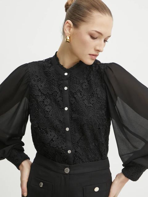 Morgan koszula CISLO damska kolor czarny regular CISLO