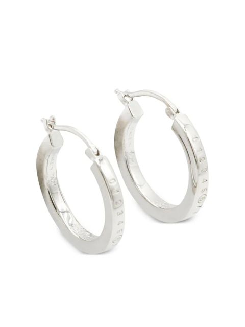 MM6 Maison Margiela Numeric-logo hoop earrings - Silver - zdjęcie produktu nr 2