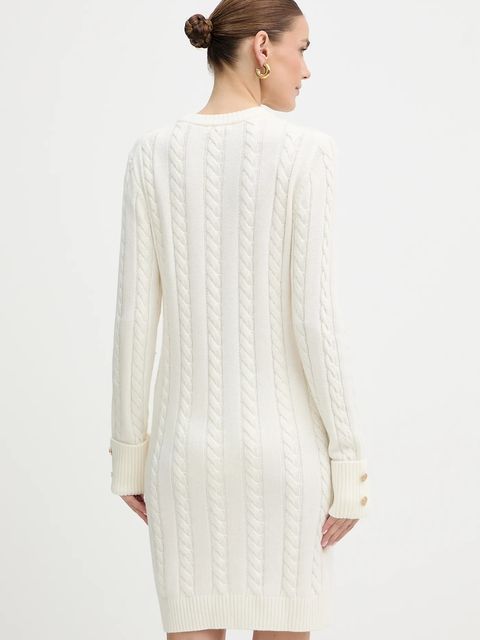 Guess sukienka z dodatkiem wełny ELSA kolor beżowy mini prosta W5BK46 Z1192 - zdjęcie produktu nr 2