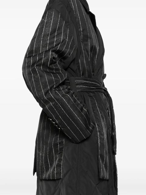 Jean Paul Gaultier striped padded coat - Black