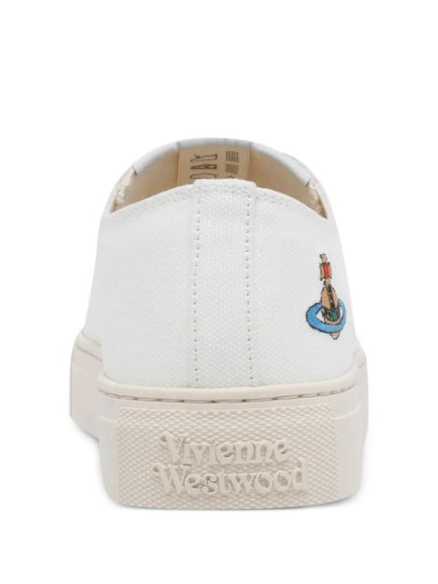 Vivienne Westwood Plimsoll Orb-embroidered sneakers - White