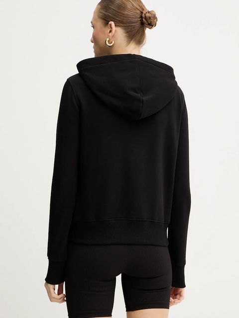 Versace Jeans Couture bluza bawełniana damska kolor czarny z kapturem gładka 79HAIT00 CF01T