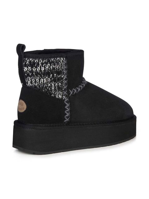 Emu Australia śniegowce zamszowe Stinger Knit Flatform kolor czarny W13143.BLAK