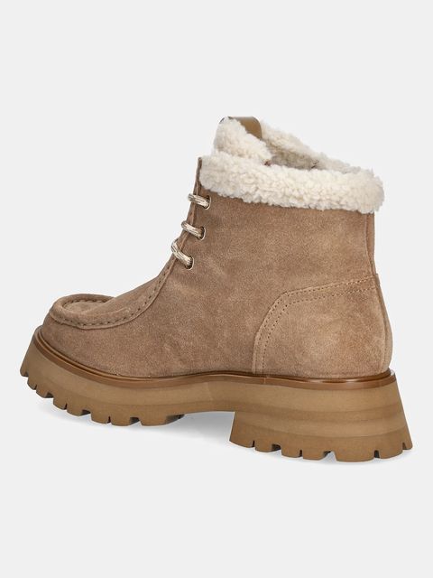 MICHAEL Michael Kors workery zamszowe Cade damskie kolor beżowy na płaskim obcasie lekko ocieplone 40F5CAFE5S.297