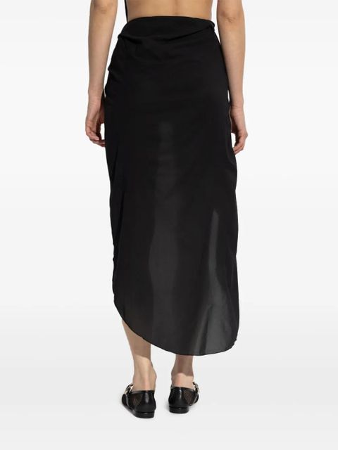 Balmain draped style beach cover-up - Black