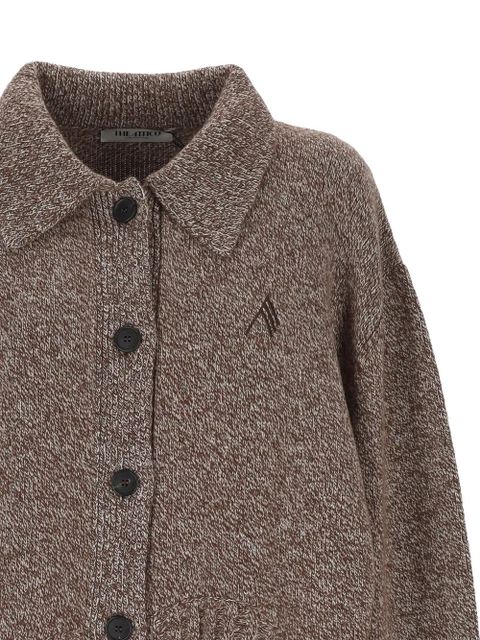 The Attico logo-embroidered cardigan - Brown