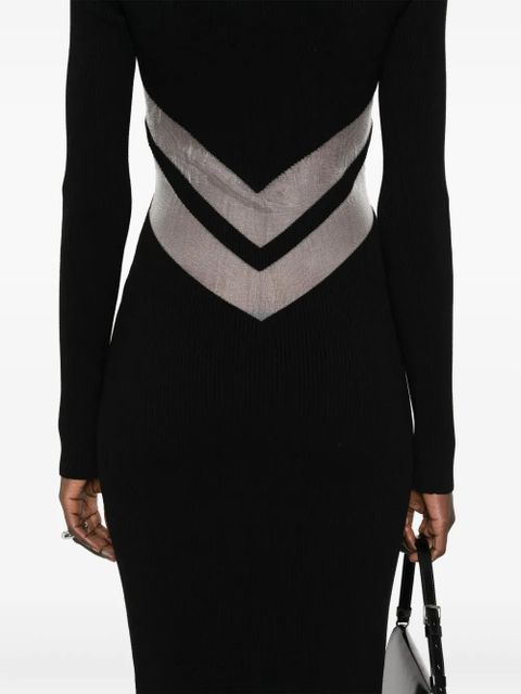 Jean Paul Gaultier semi-sheer panels midi dress - Black - zdjęcie produktu nr 2